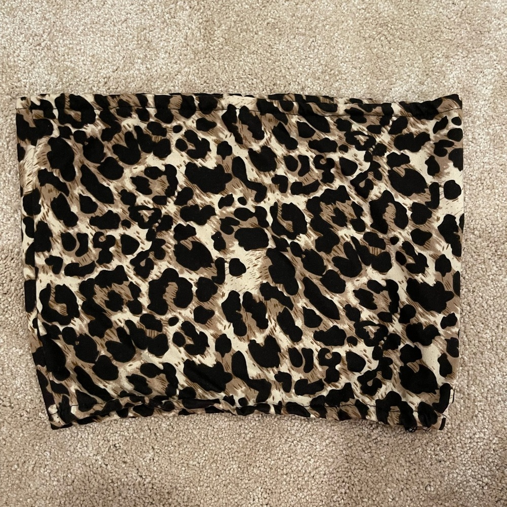 shein cheetah print tube top